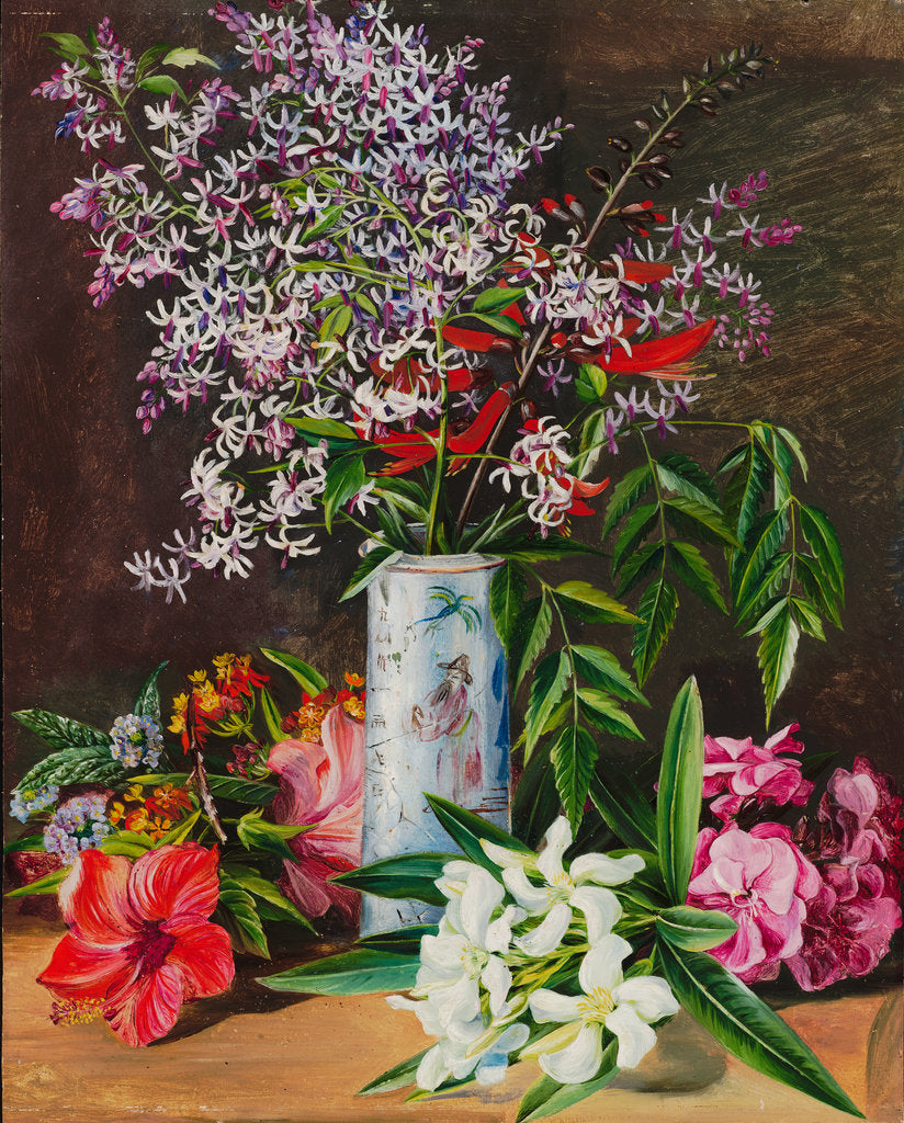 Detail of 125. Selection of cultivated flowers, painted in Jamaica, 1872 by Marianne North