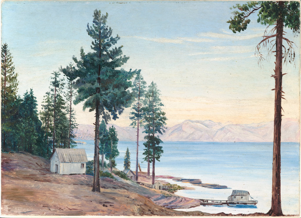 Detail of 195. A view of Lake Tahoe and Nevada mountains, California, 1875 by Marianne North