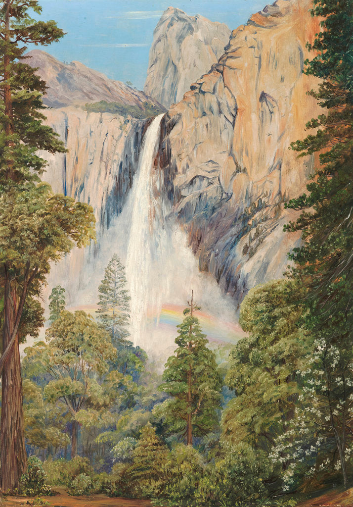 Detail of 196. Rainbow over the Bridal Veil Fall, Yosemite, California by Marianne North